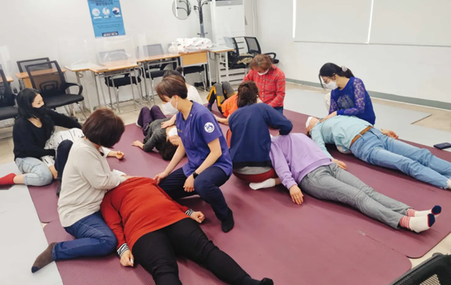 케어링 방문간호사 신체훈련 재활 프로그램 교육 실습 현장