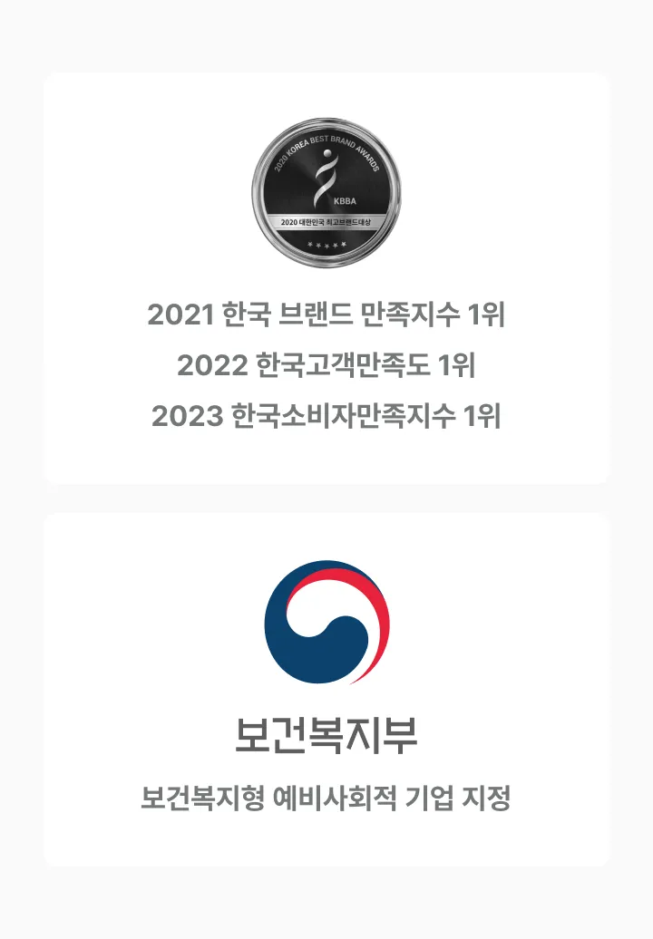 케어링 방문요양 한국 브랜드 만족지수·고객만족도·소비자만족지수 1위 및 보건복지부 예비사회적 기업 인증